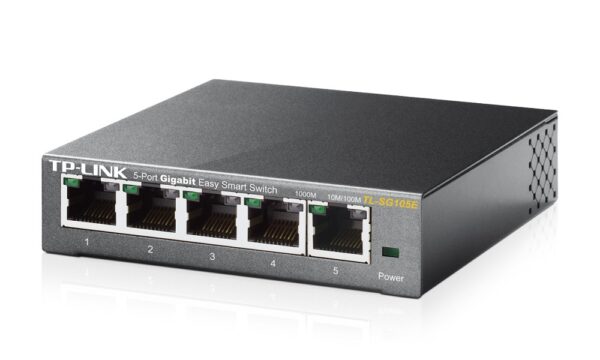 TP-LINK Switch TL-SG105E, 5 port Easy Smart, 10/100/1000 Mbps, Steel Case