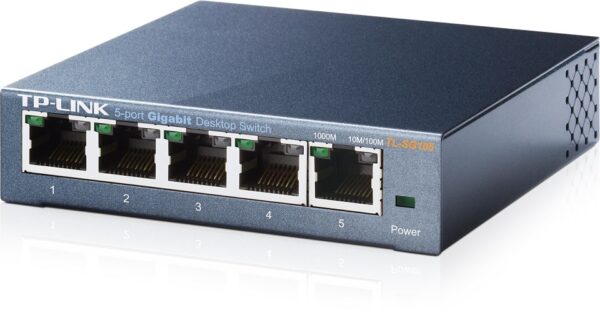 TP-LINK Switch TL-SG105, 5 port, 10/100/1000 Mbps, Steel Case