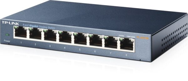 TP-LINK Switch TL-SG108, 8 port, 10/100/1000 Mbps, Steel Case