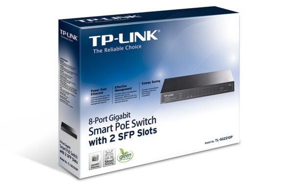 TP-LINK Switch TL-SG2210P, 8-Port Gigabit Smart PoE Switch with 2 SFP Slots