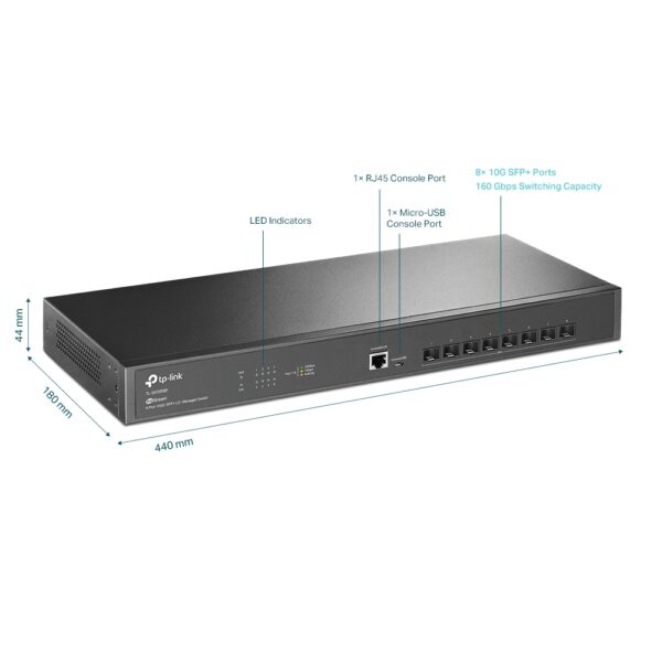 TP-LINK Switch TL-SX3008F 8-Port 10GE SFP+ L2+ Managed