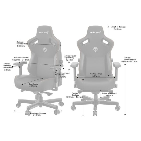 ANDA SEAT Gaming Chair KAISER-3 Large White