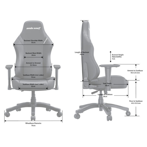 ANDA SEAT Gaming Chair LUNA Large Black