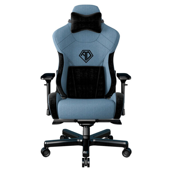 ANDA SEAT Gaming Chair T-PRO II Light Blue/ Black FABRIC with Alcantara Stripes