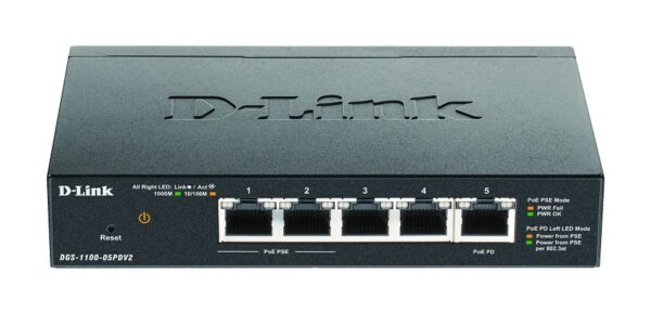 D-LINK DGS-1100-05PDV2 SMART 5 PORT , 2 x POE PORTS