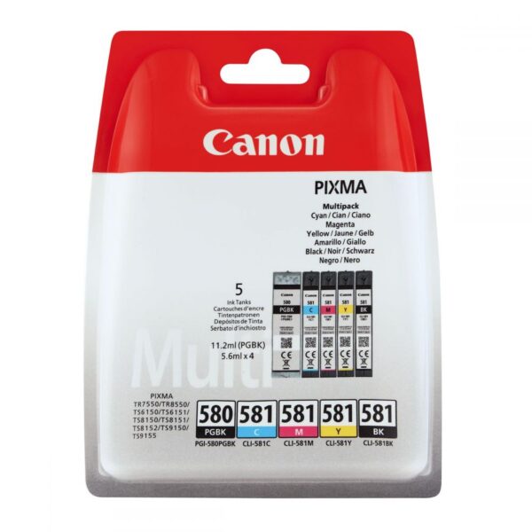 Ink Canon PGI580BK CLI581BK,C,M,Y Multi Pack Black Colour