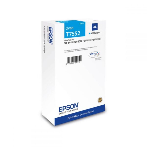 Ink Epson DURABrite C13T755240 Cyan Size XL 39ml 4K Pgs