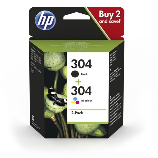 Ink HP No 304 2-pack Black-Tri-color Original Ink Cartridges(3JB05AE)