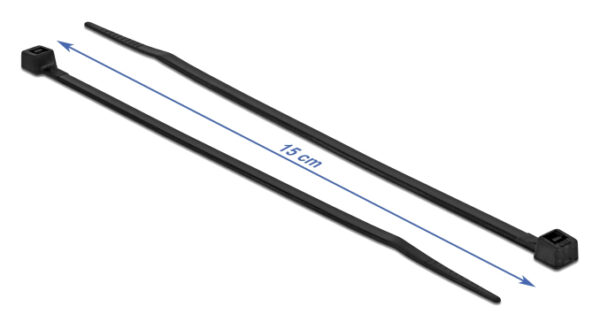 DELOCK Δεματικά καλωδίων 19187, 150x3.6mm, μαύρα, 100τμχ