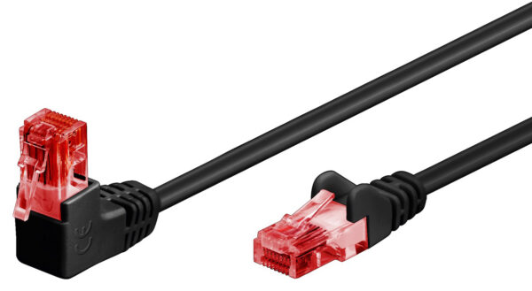 GOOBAY καλώδιο δικτύου 51513, CAT6 U/UTP, γωνιακό, CCA, 0.25m, μαύρο
