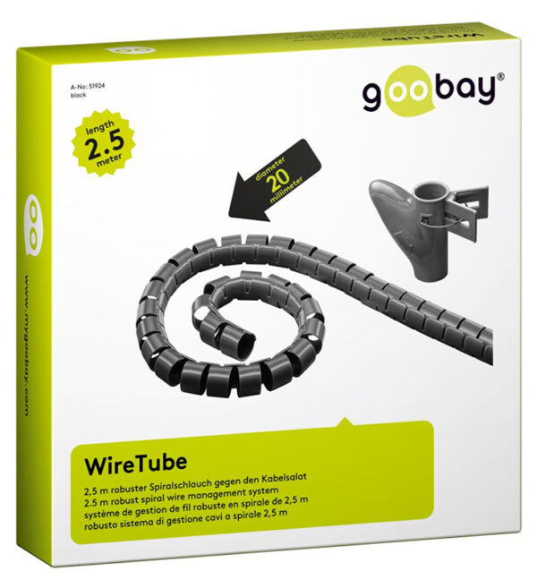 GOOBAY δεματικό καλωδίων 51924, πλαστικό, Φ20mm, 2.5m, μαύρο
