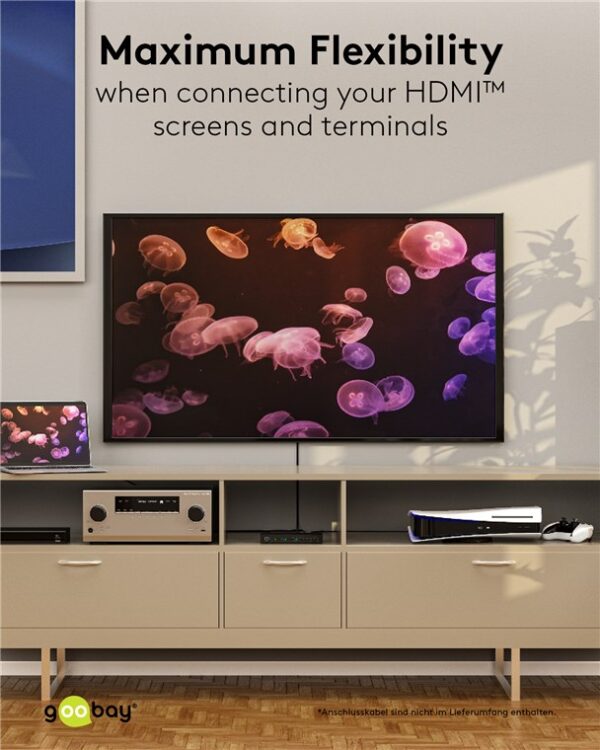 GOOBAY HDMI matrix switch 58478, τηλεχειριστήριο, 4 σε 2, 4K/30Hz, μαύρο
