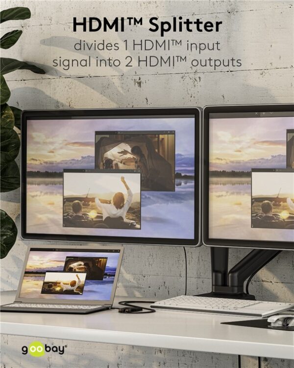 GOOBAY HDMI splitter 58480, 2 σε 1, 4K/30Hz, μαύρο