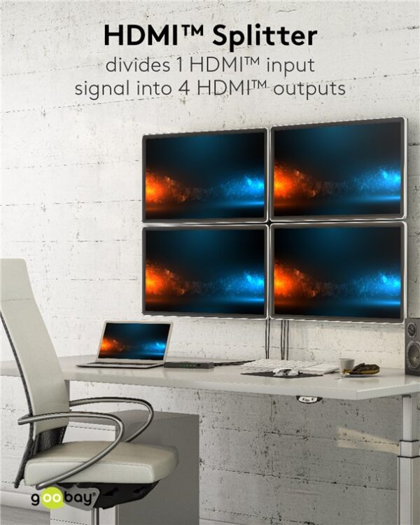 GOOBAY HDMI splitter 58482, 4 σε 1, 4K/30Hz, μαύρο
