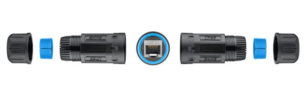 GOOBAY αδιάβροχος σύνδεσμος RJ45 Cat 6A 59582, IP68, μαύρος
