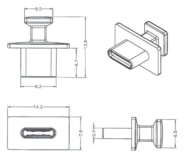 DELOCK κάλυμμα προστασίας για θύρα USB-C 64015 με λαβή, μαύρο, 10τμχ