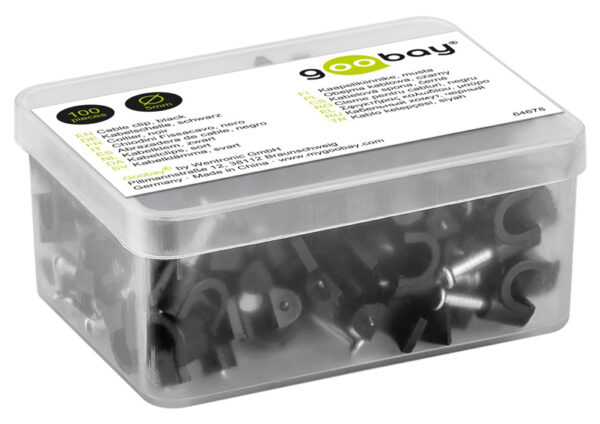 GOOBAY ρόκα στήριξης καλωδίων 64678, 5mm, μαύρο, 100τμχ