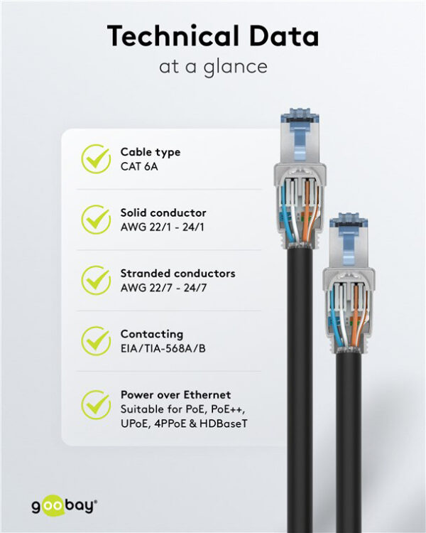GOOBAY βύσμα RJ45 65939, CAT 6A STP, tool-free, ασημί