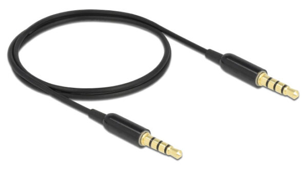 DELOCK καλώδιο 3.5mm 66075, CTIA, 32AWG, 0.5m, μαύρο