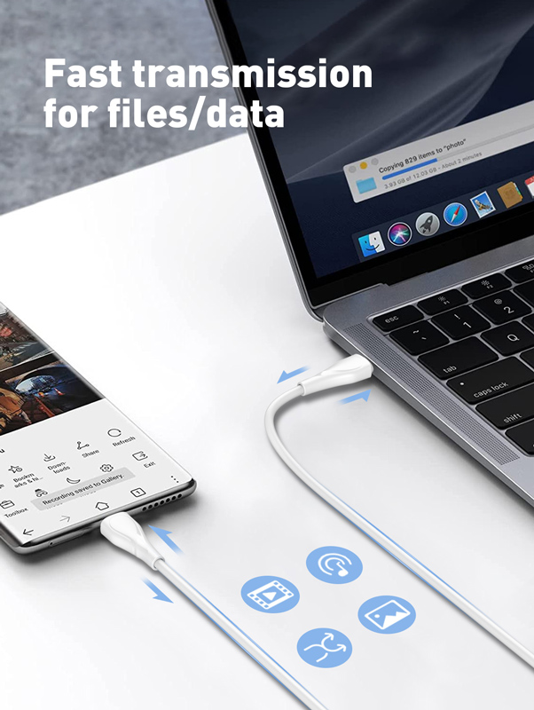 LDNIO καλώδιο USB-C σε USB-C LC611C, 65W PD, 1m, λευκό