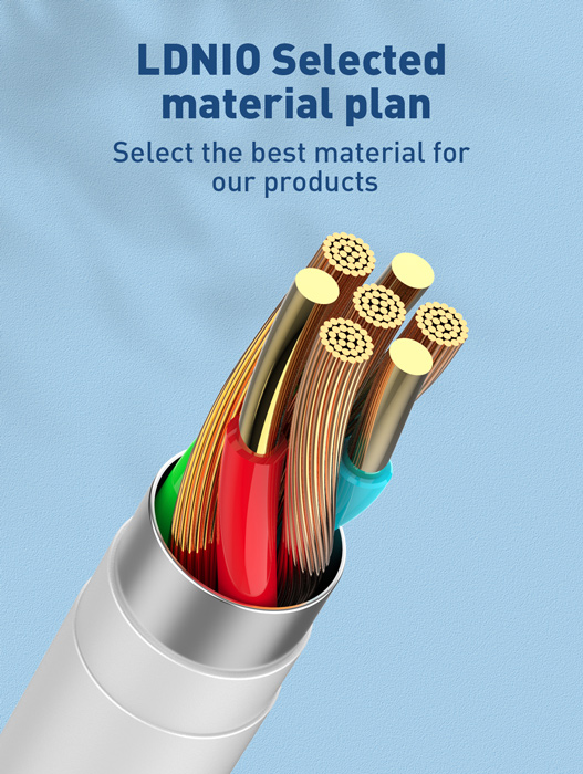 LDNIO καλώδιο USB-C σε USB-C LC611C, 65W PD, 1m, λευκό