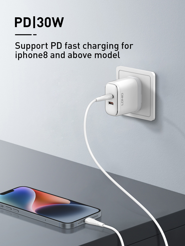 LDNIO καλώδιο Lightning σε USB-C LC611I, 30W PD, 1m, λευκό