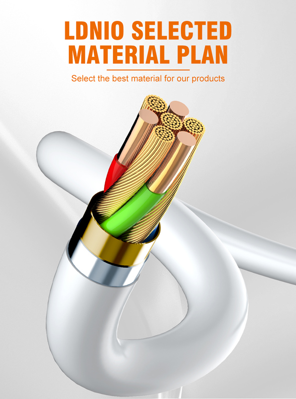 LDNIO καλώδιο USB-C σε USB-C LC601C, 100W PD, 1m, γκρι
