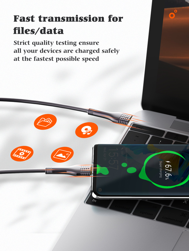 LDNIO καλώδιο USB-C σε USB-C LC651C, 65W, 1m, χρυσό