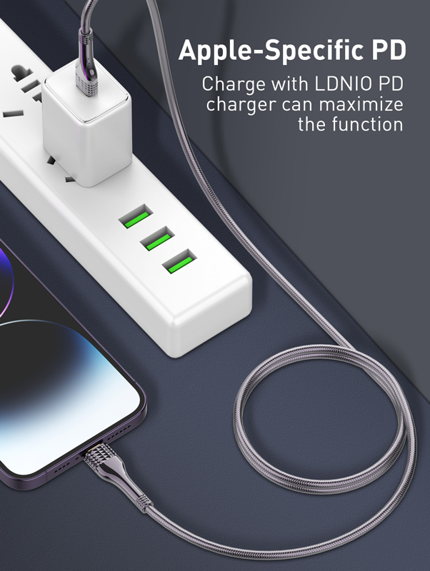 LDNIO καλώδιο Lightning σε USB-C LC651I, 30W, 1m, χρυσό