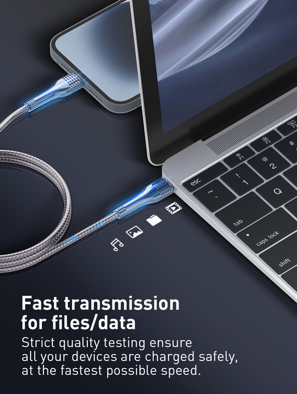 LDNIO καλώδιο Lightning σε USB-C LC651I, 30W, 1m, χρυσό