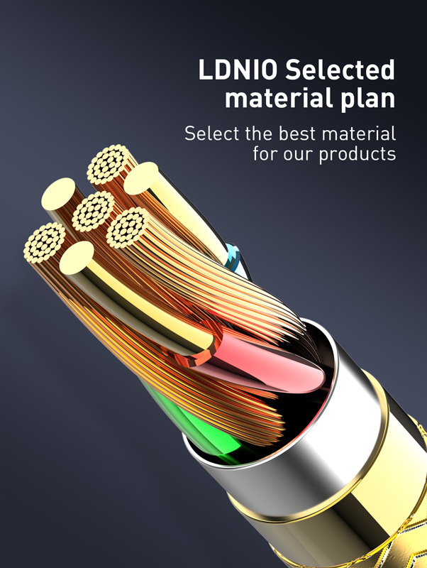 LDNIO καλώδιο Lightning σε USB-C LC651I, 30W, 1m, χρυσό