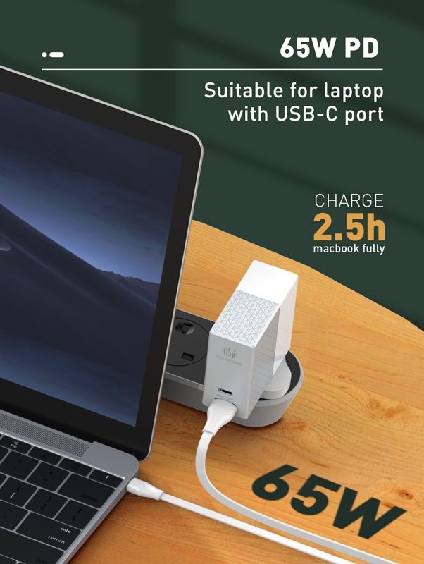 LDNIO καλώδιο USB-C σε USB-C LC132C, 65W PD, 2m, λευκό