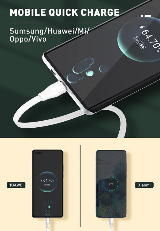 LDNIO καλώδιο USB-C σε USB-C LC132C, 65W PD, 2m, λευκό