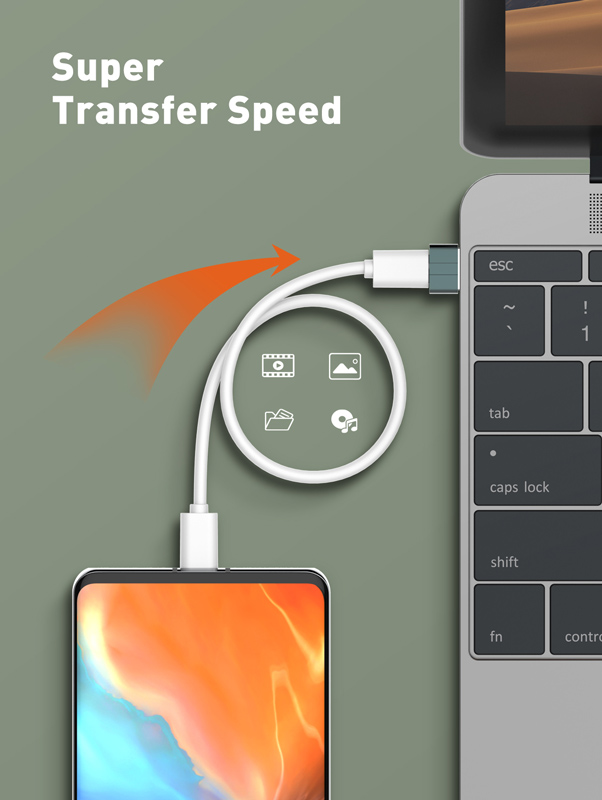 LDNIO αντάπτορας USB σε USB-C LC150, αρσενικό σε θηλυκό, γκρι
