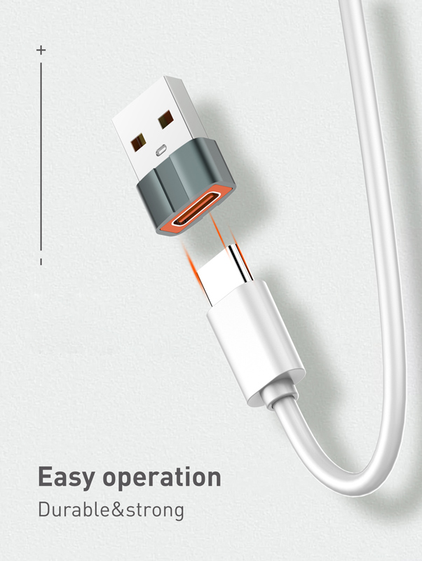 LDNIO αντάπτορας USB σε USB-C LC150, αρσενικό σε θηλυκό, γκρι