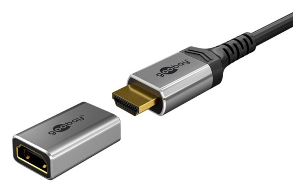 GOOBAY αντάπτορας HDMI 72008, Ethernet, 8K/60Hz, 4K/120Hz, 48 Gbps, γκρι