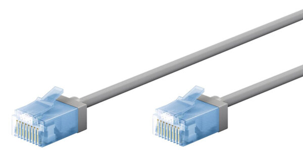GOOBAY καλώδιο δικτύου 74223, CAT 6A U/UTP, slim, copper, 10Gbps, 2m, γκρι