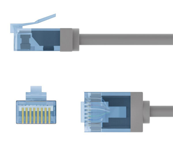 GOOBAY καλώδιο δικτύου 74223, CAT 6A U/UTP, slim, copper, 10Gbps, 2m, γκρι