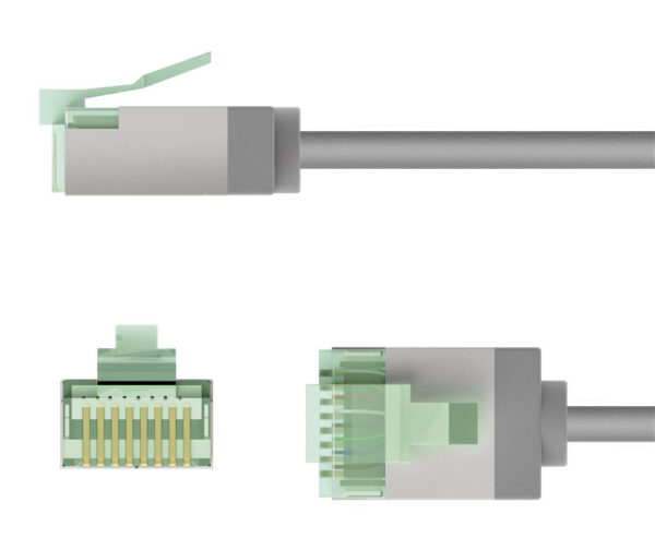 GOOBAY καλώδιο δικτύου 74347, CAT 8.1 U/FTP, slim, copper, 40Gbps, 2m, γκρι
