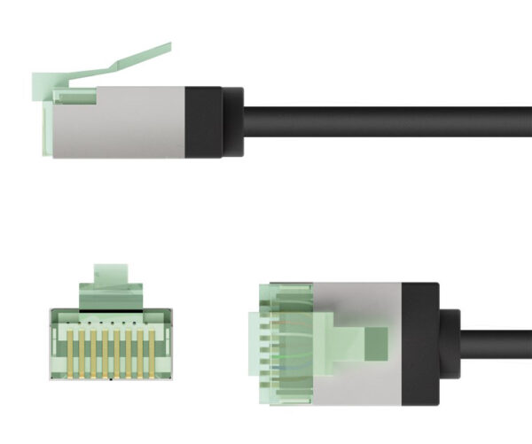 GOOBAY καλώδιο δικτύου 74351, CAT 8.1 U/FTP, slim, copper, 40Gbps, 0.25m, μαύρο