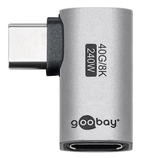 GOOBAY αντάπτορας USB-C 74441, γωνιακός 90°, USB4, 240W, 40Gbps, 8K, γκρι