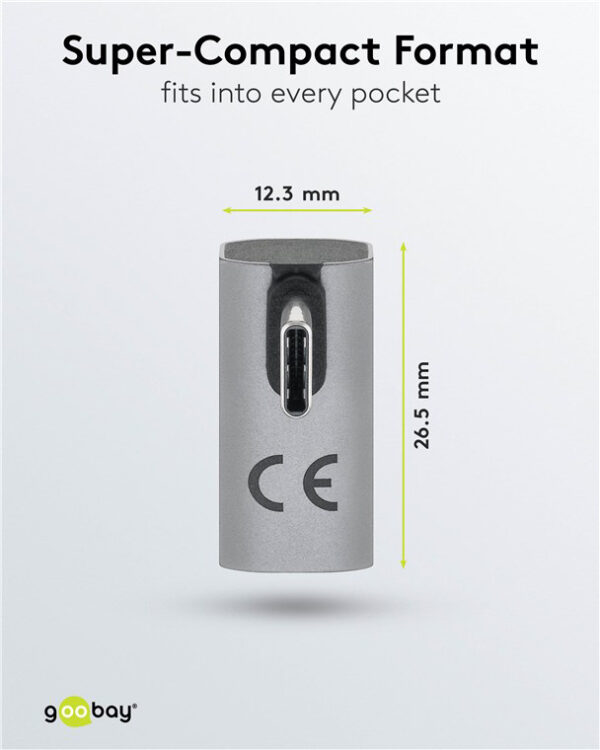 GOOBAY αντάπτορας USB-C 74443, γωνιακός 90°, USB4, 240W, 40Gbps, 8K, γκρι