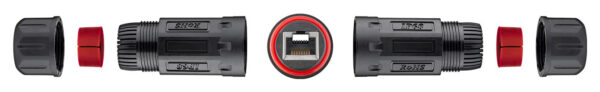 GOOBAY αδιάβροχος σύνδεσμος RJ45 Cat 6 79566, IP68, μαύρο