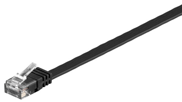 GOOBAY καλώδιο δικτύου 95385, CAT6 U/UTP, flat, copper, 20m, μαύρο
