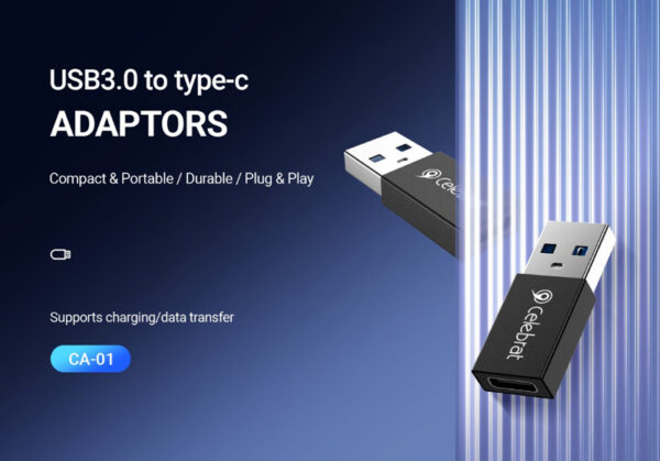 CELEBRAT αντάπτορας USB 3.0 σε USB-C CA-01, 3A, 5Gbps, μαύρος