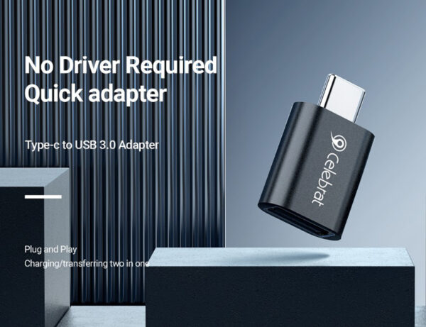 CELEBRAT αντάπτορας USB-C σε USB 3.0 CA-04, 5Gbps, μαύρος