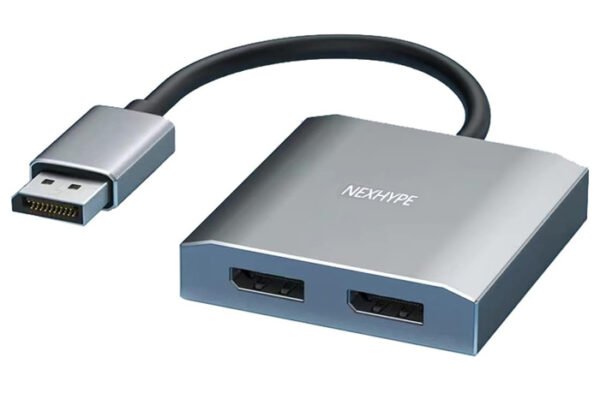 POWERTECH DisplayPort splitter CAB-DP068, 2 σε 1, 4K/60Hz, γκρι