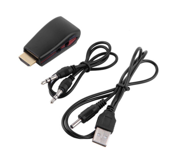 POWERTECH αντάπτορας HDMI 19pin σε VGA CAB-H076, audio jack, USB power