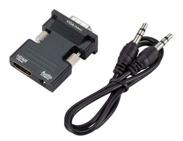 POWERTECH αντάπτορας HDMI σε VGA CAB-H120 με 3.5mm, μαύρος