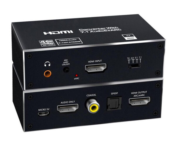 HDMI audio extractor CAB-H151, 7.1 Audio, 4K/60Hz, eARC, μαύρο